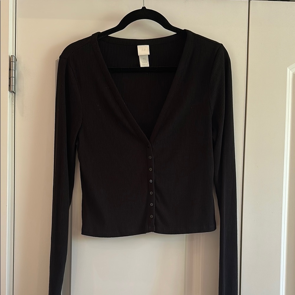 Ribbed Cropped Cardigan
